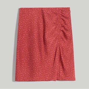 Madewell NWOT Hammered Satin Ruched Mini Skirt - 0